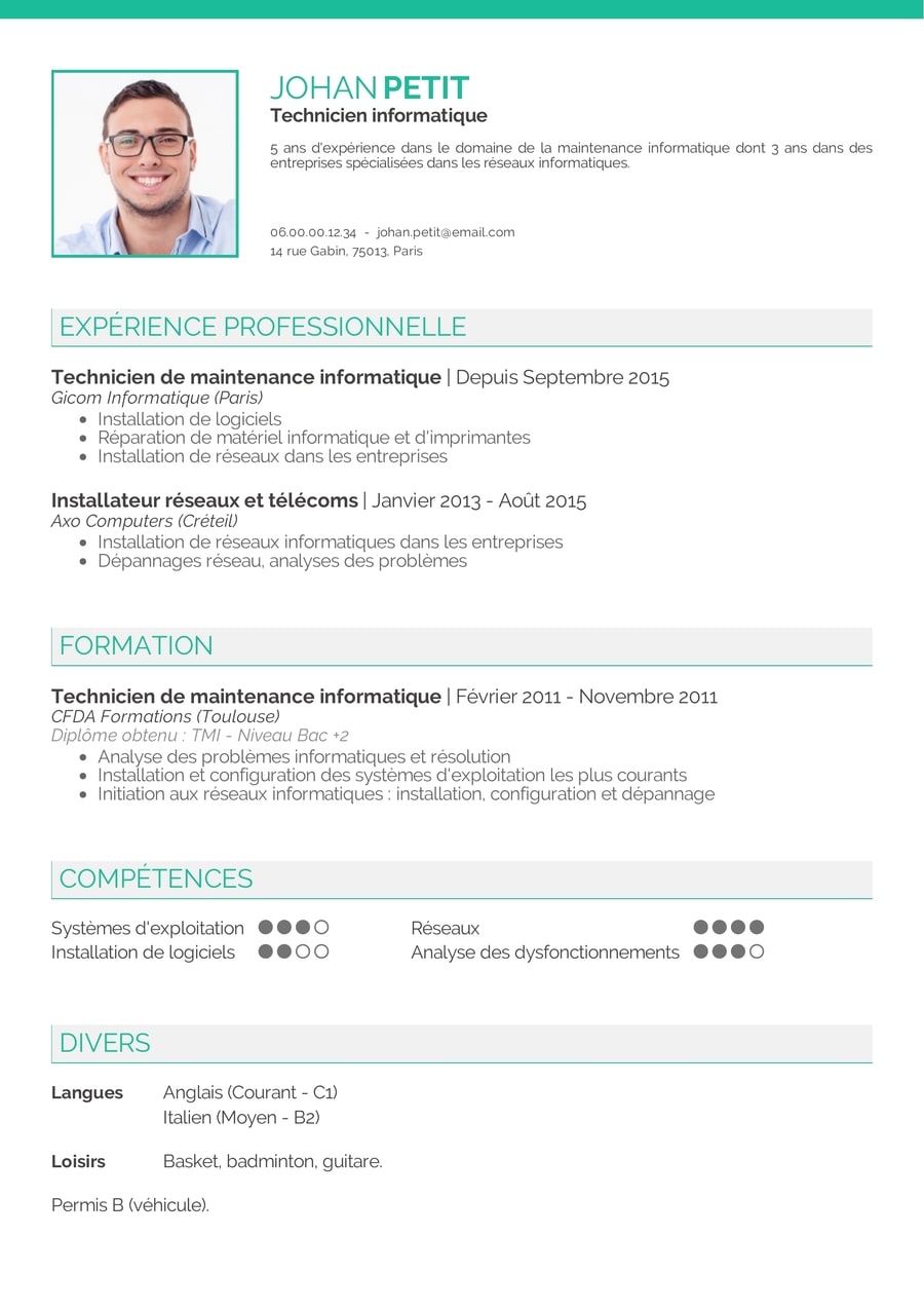 Resume template Clean sea