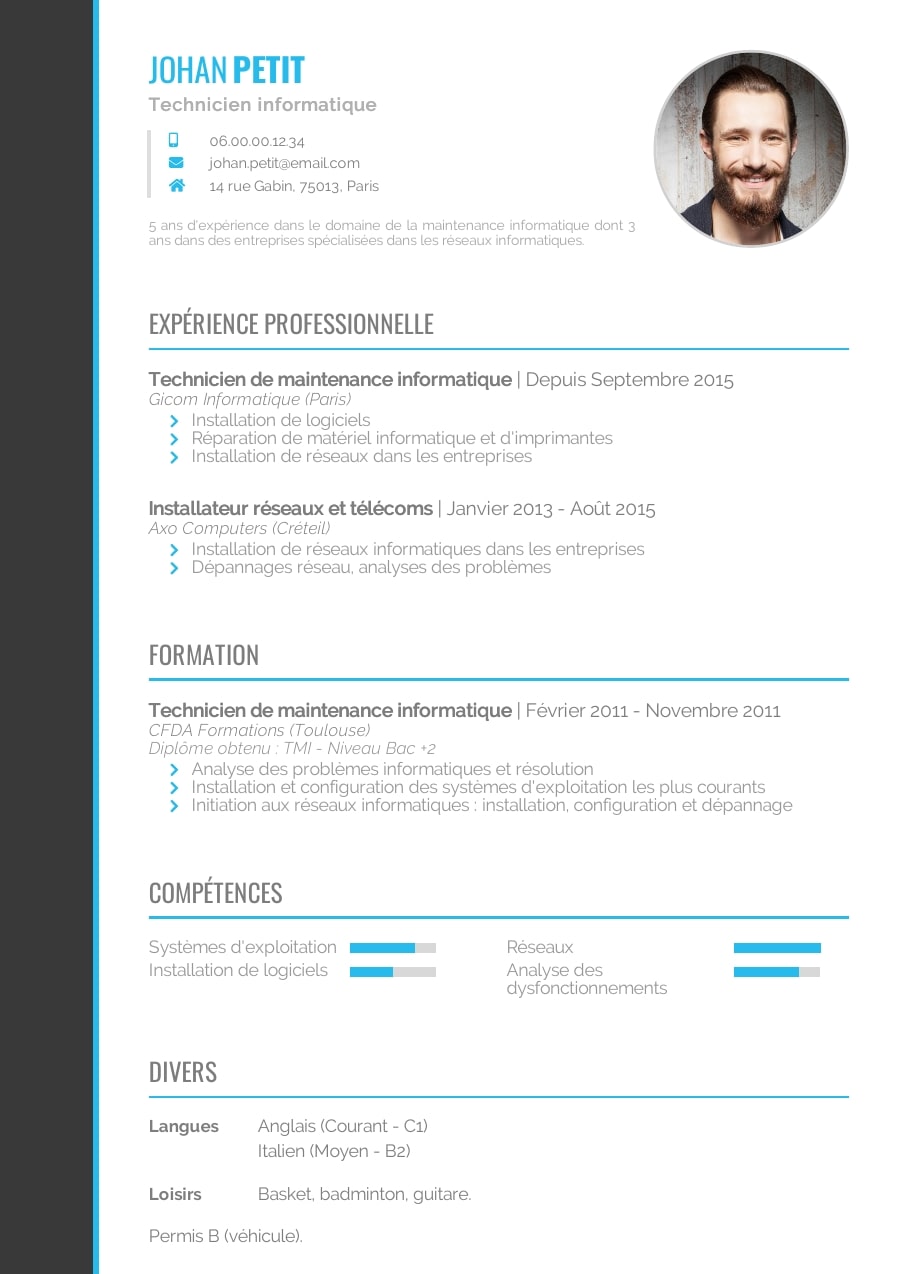 Resume template Side snow